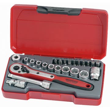 Hylsnyckelsats med 1/4 tum fyrkantsfäste Teng Tools T1424