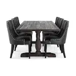 Matgrupp Manor House Dijon Rektangulärt Matbord & 6 Tuva Stolar Gran/Alm