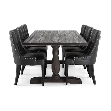 Matgrupp Manor House Dijon Rektangulärt Matbord & 6 Tuva Stolar Gran/Alm