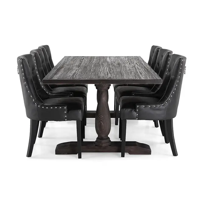 Matgrupp Manor House Dijon Rektangulärt Matbord & 6 Tuva Stolar Gran/Alm