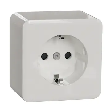 Vägguttag Schneider Electric Exxact 1-vägs Utanpåliggande