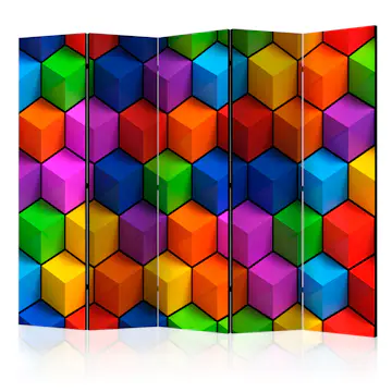 Rumsavdelare Skärmvägg Arkiio Colorful Geometric Boxes II 225x172 cm