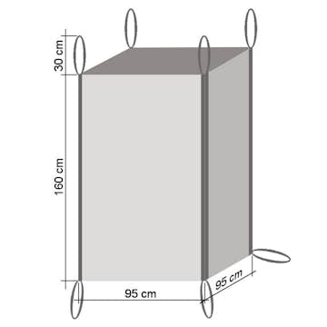 Vedsäck Timco 95x95x160 cm med Öglor