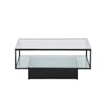 Soffbord furniture/fashion Maglehem Svart Vardagsrumsbord i Glas/Stål 90x90cm
