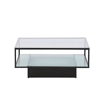 Soffbord furniture/fashion Maglehem Svart Vardagsrumsbord i Glas/Stål 90x90cm