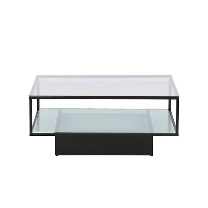 Soffbord furniture/fashion Maglehem Svart Vardagsrumsbord i Glas/Stål 90x90cm
