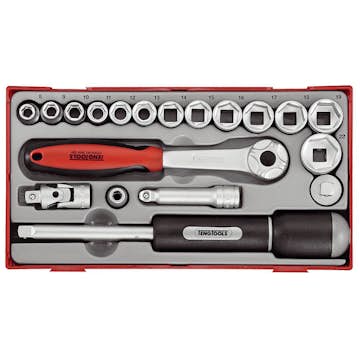 Hylsnyckelsats 19 delar med 3/8 tum fyrkantsfäste Teng Tools TT3819