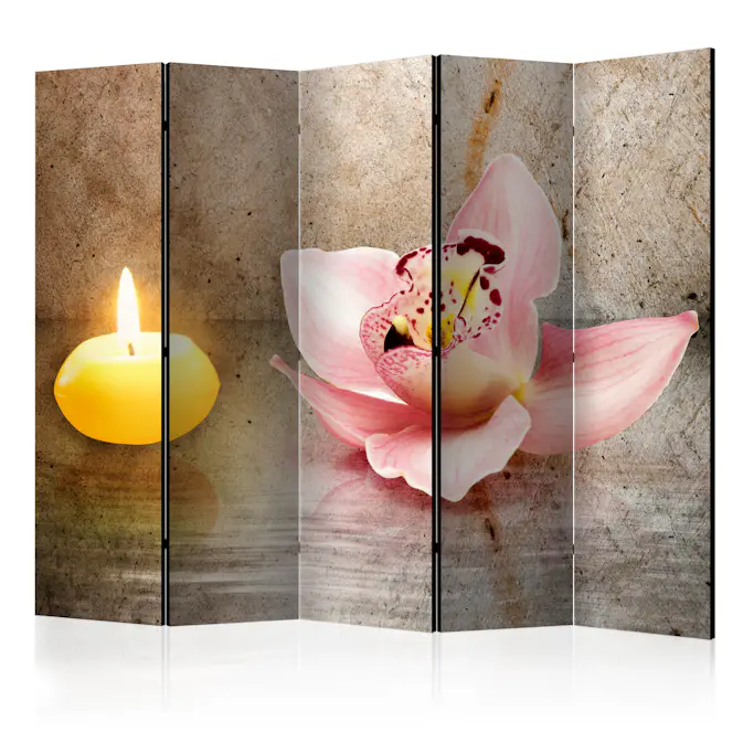 Rumsavdelare Skärmvägg Arkiio Romantic Evening II Rosa/Gul 225x172 cm