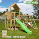 Lektorn Jungle Gym Palace Komplett Inkl Climb Modul X'tra, 120 kg Sand, Rutschkana och Klättervägg