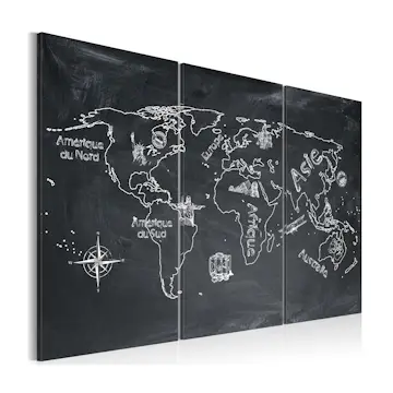 Tavla Arkiio Geografi Lektion Franska Triptych