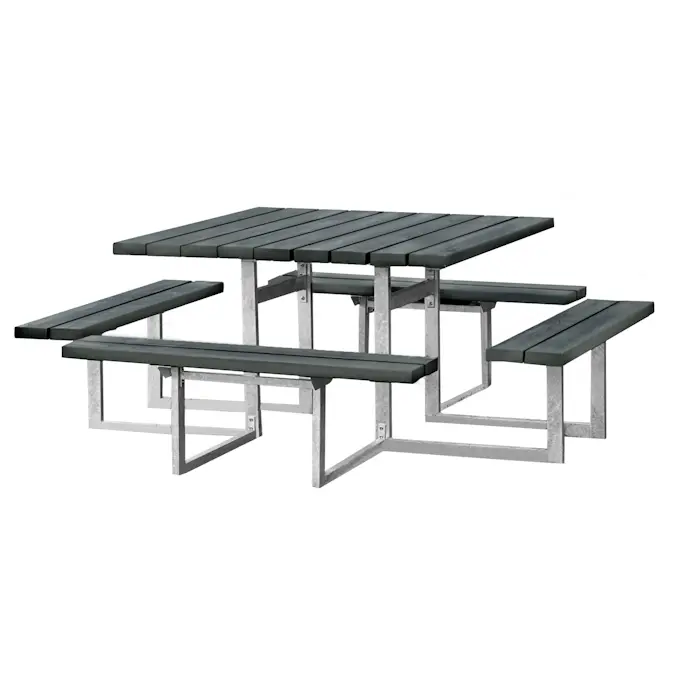 Picknickbord Hortus Nonwood Antracit Galvaniserad Ram 8 Personer