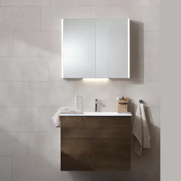 Möbelpaket Miller Badrum New York med Edge Tvättställ och Spegelskåp