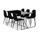 Matgrupp Basic Home Indy Rektangulärt Matbord 180 cm med 6 Nibe Matstol