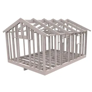 Attefallsstomme Byggstommar 22 grader Med Loft 6000x4766 mm Färdiga Sektioner Med Öppningar