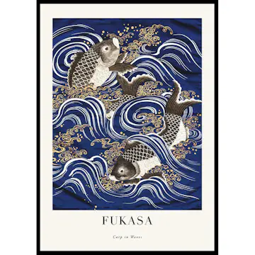 Poster Gallerix Carp In Waves Fukasa