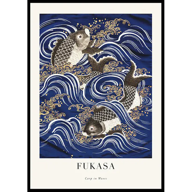 Poster Gallerix Carp In Waves Fukasa