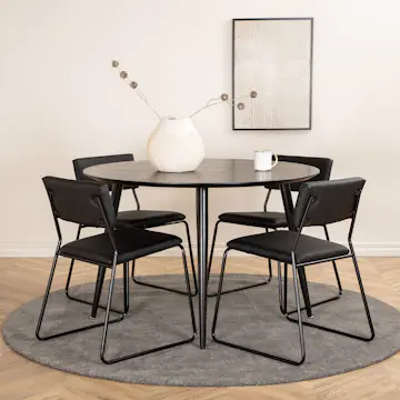 Matgrupp Venture Home Dipp Ø115 cm med 4 Kenth Stolar