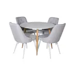 Matgrupp Basic Home Pelle Runt Matbord 100 cm med 4 Valera Matstol