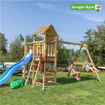 Gungställning Jungle Gym Safari Med Rutschkana Blå