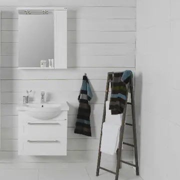 Möbelpaket Noro Newport 600 Matt Vit med Spegelskåp Höger