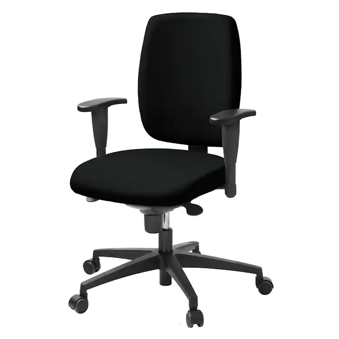 Kontorsstol Lanab Group LD 6135 Svart Stol med Justerbar Sits & Ryggstöd