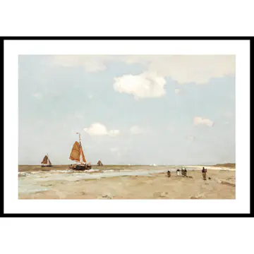 Poster Gallerix Beach Scene By Jan Hendrik Weissenbruch