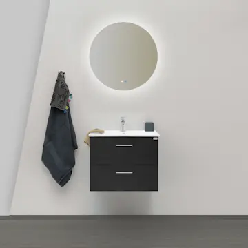 Möbelpaket 4AQUA Slim 60 med Tvättställ och Spegel Aura LED