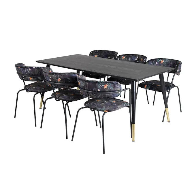 Matgrupp Venture Home Disa med 6 Aris Stolar Polyestertyg