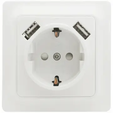 Vägguttag Malmbergs Gamma 1-Väg + 2Xusb med Skruvanslutning