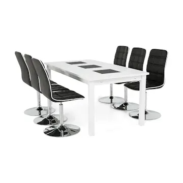 Matgrupp In Living Jasmin med 6 st Frida Stolar