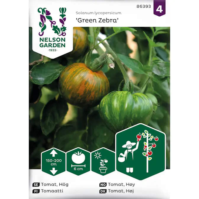 Frö Nelson Garden Tomat Hög Green Zebra