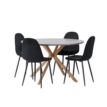 Matgrupp Venture Home Piazza Ø120 cm med 4st Polar Matstolar