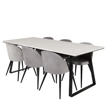 Matgrupp Venture Home Estelle 200 med 6 Valentina Stolar