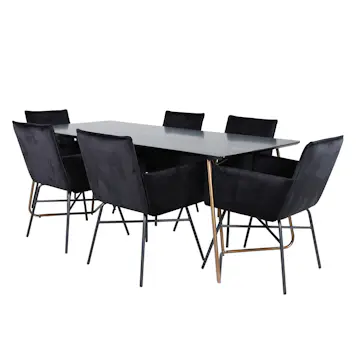 Matgrupp Venture Home Annika Koppar med 6 Annika Stolar