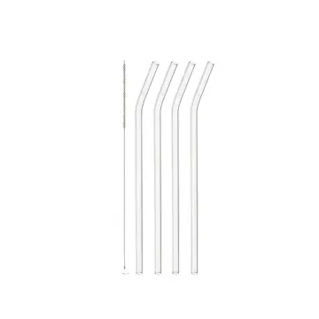 Sugrör Leonardo Glas Böjd 23 cm 4-pack med Borste