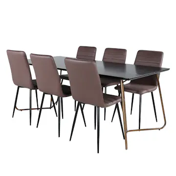 Matgrupp Venture Home Annika med 6 Walerina Stolar