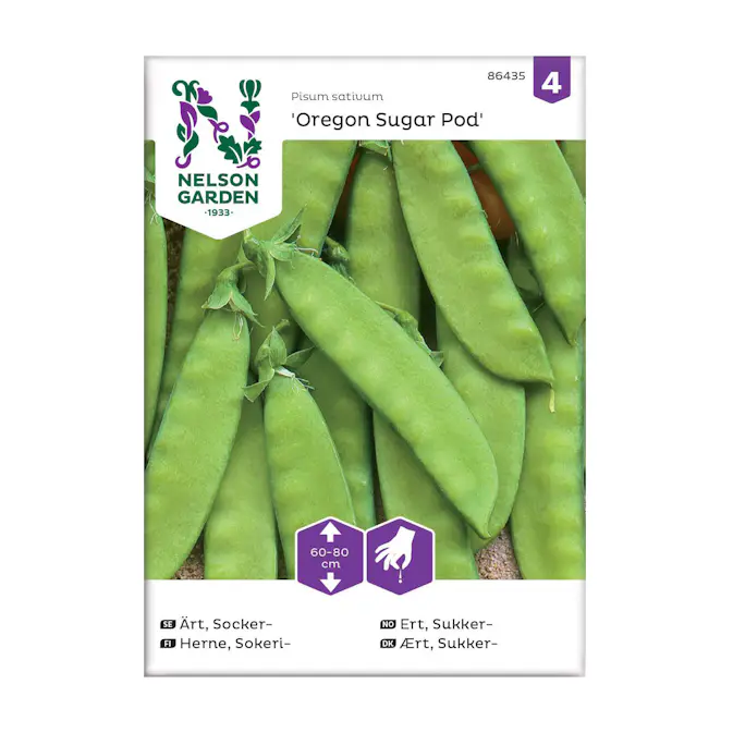 Frö Sockerärt Nelson Garden Oregon Sugar Pod Halvhög