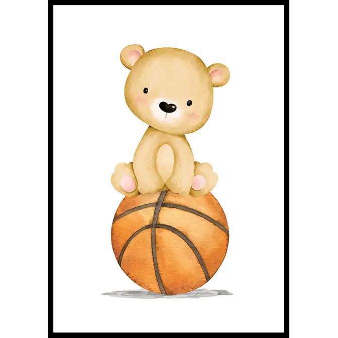 Poster Gallerix Bear With Basketball