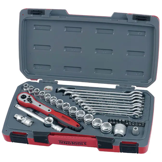 Hylsnyckelsats med 3/8 tum fyrkantsfäste Teng Tools T3840