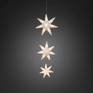 Ljusslinga Gnosjö Konstsmide 3 st Snöflingor LED