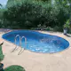 Stålväggspool Planet Pool Premium Inbyggd Oval 6x3,2 m inkl SF8 Stege och Tillbehör
