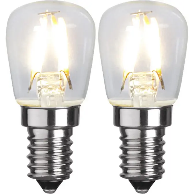 LED-lampa Star Trading Filament E14 ST26 Klar 1,3W 2-pack