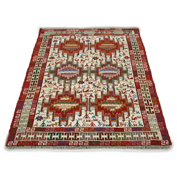 Persisk Matta Arkiio Varni Ardebil Kelim 105x151