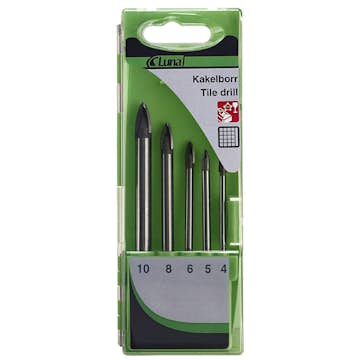 Kakelborrsats Luna Tools Med Fyrskärig Hårdmetallspets