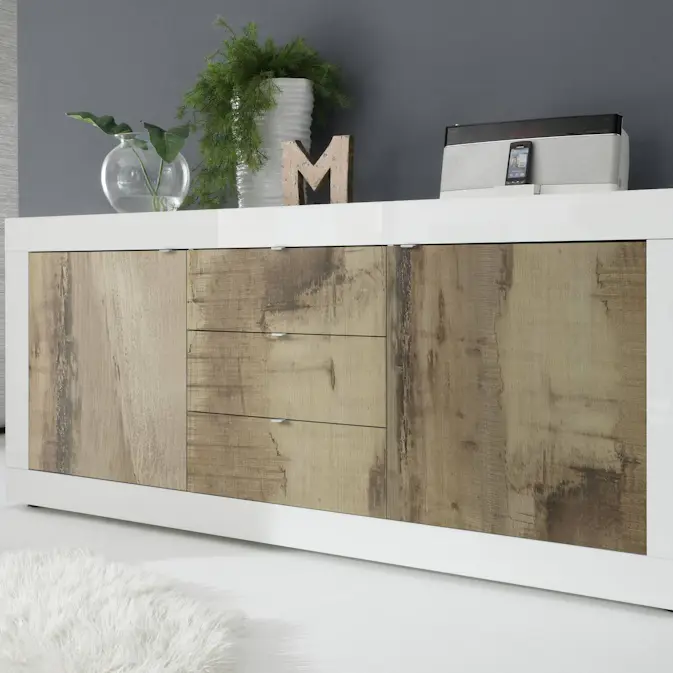 Sidobord LC Spa Basic 210x43 cm Vit