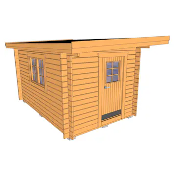 Friggebod Baseco Gauto Förgård 10 m² Timrad Stuga med Pulpettak