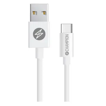 USB-A Champion till USB-C Kabel 1m Vit