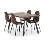 Matgrupp Basic Home Marcelen Matbord 140-180 cm Förlängningsbart med 4 Nibe Matstol