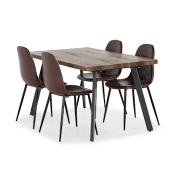 Matgrupp Basic Home Marcelen Matbord 140-180 cm Förlängningsbart med 4 Nibe Matstol