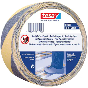 Halkskyddstejp Tesa Gul/svart 50 mm x 15 m